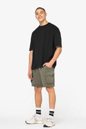 Native Spirit NS717 - Milieuvriendelijke heren cargo shorts van French Terry met gewassen effect