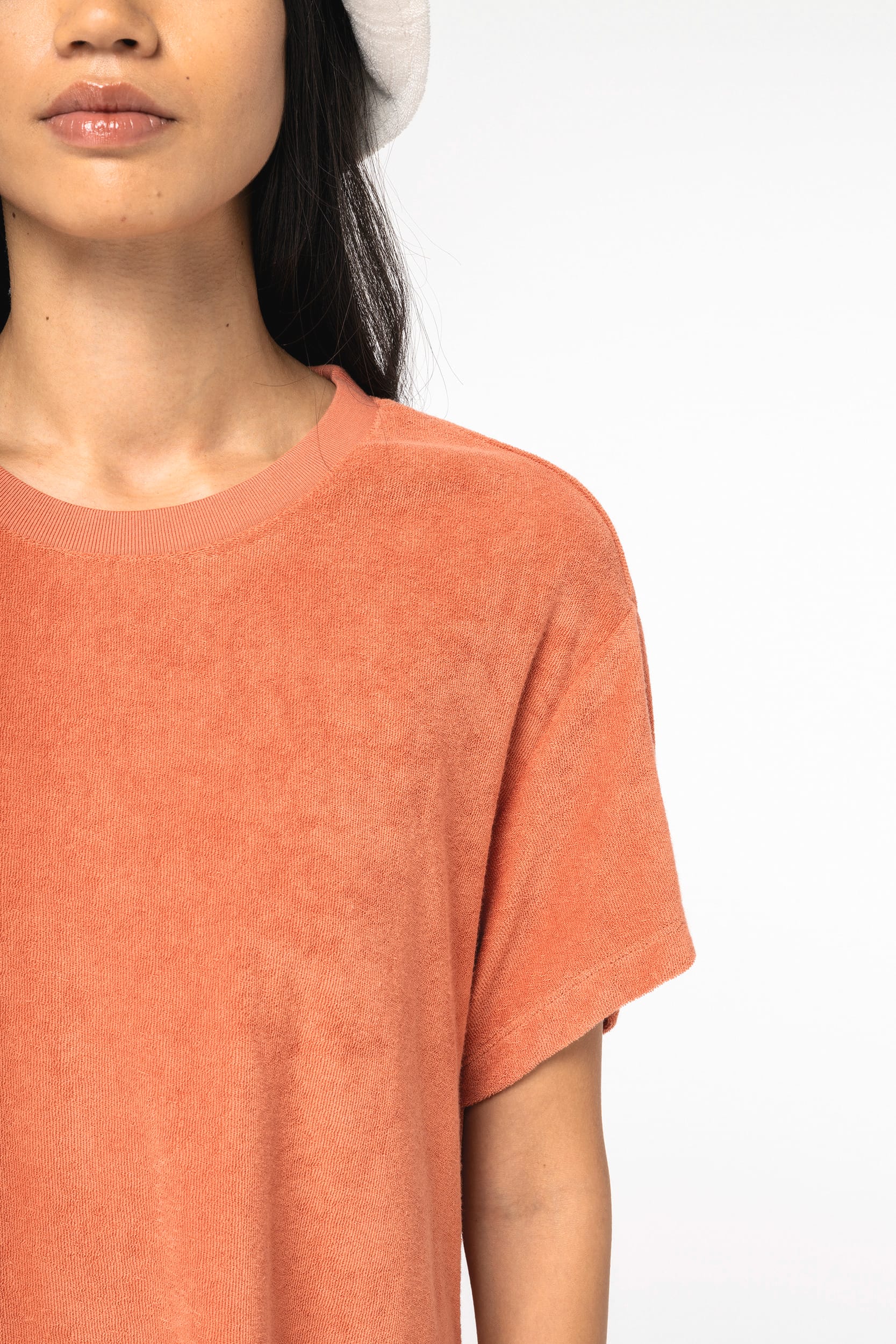 Robe T-shirt en éponge de coton biologique Oversized pour femmes – 210 g/m² – NS5028