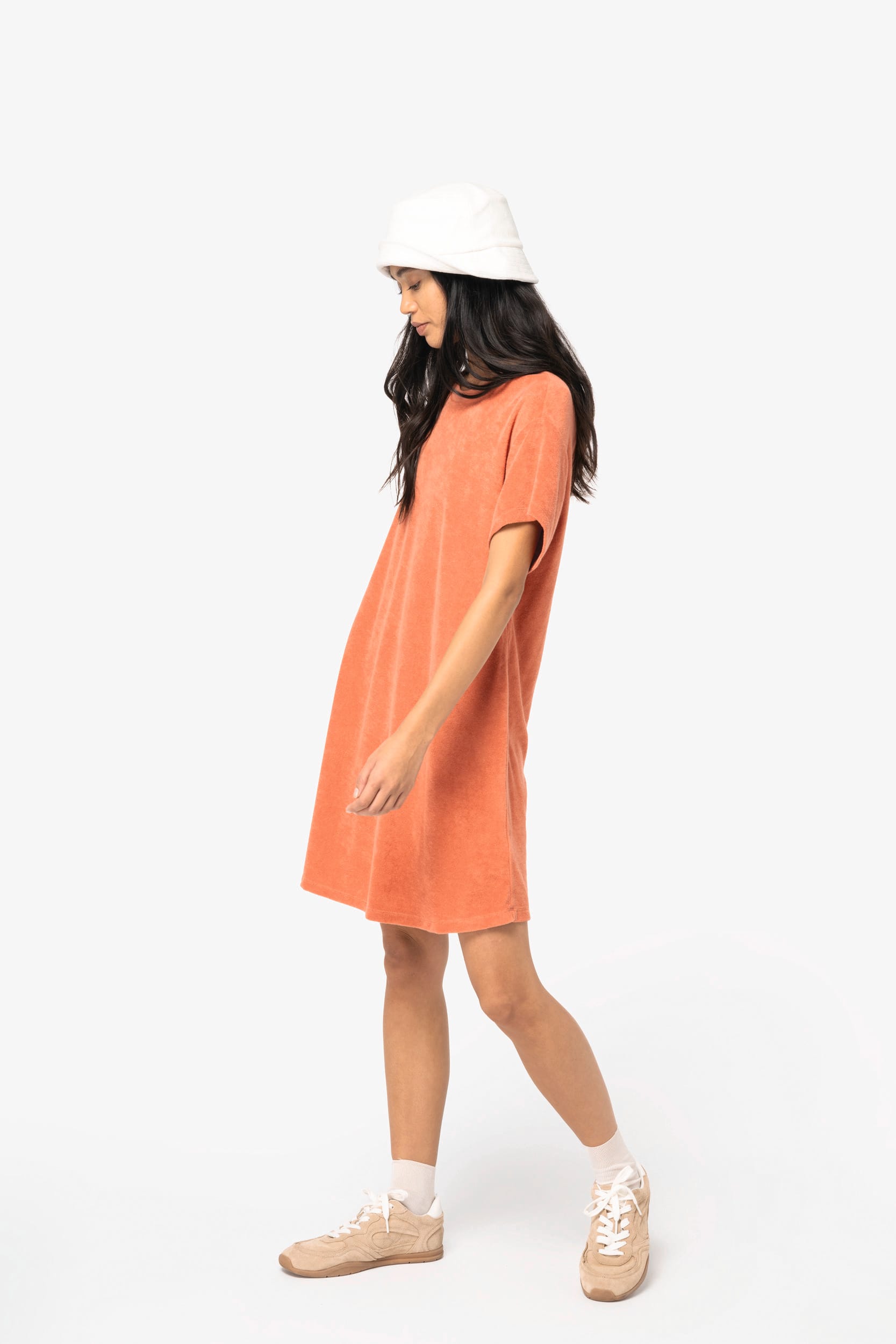 Robe T-shirt en éponge de coton biologique Oversized pour femmes – 210 g/m² – NS5028