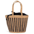 Striped Basket Bag with Drawstring in Seagrass - 26 L | KINS135