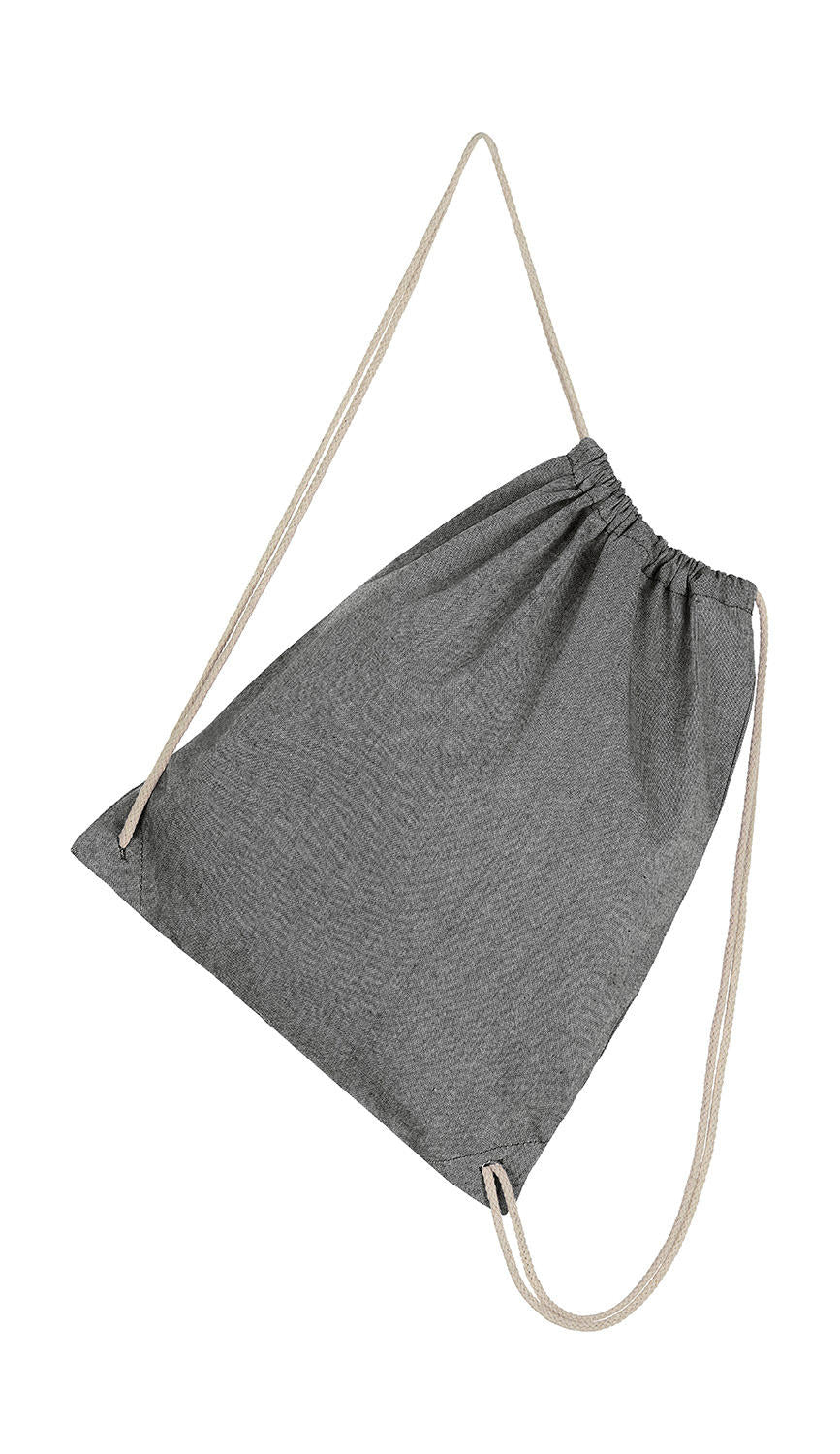 Sac à dos à cordon en coton/polyester recyclé – Couleurs chinées | 67757