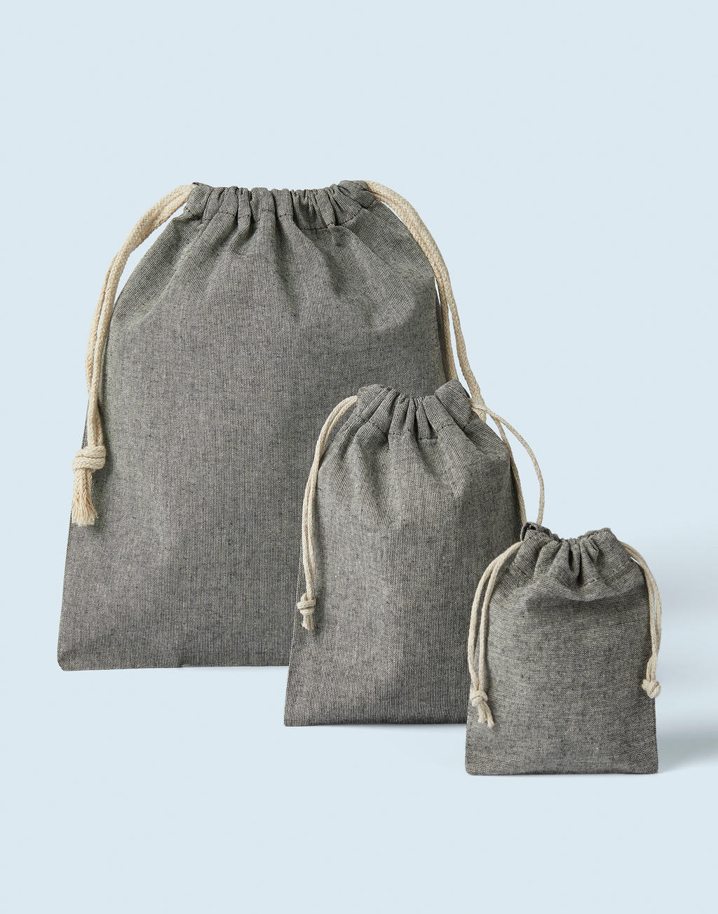 Sac à cordon en coton/polyester recyclé – 3 tailles | 68257