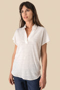 Polo pour femme en lin à manches tombantes | Spasso - SP221
