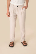 Pantalon plissé en lin pour femme | Spasso - SP712