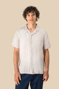 Chemise de bowling à manches courtes en lin pour homme | Spasso - SP509