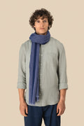 Unisex Woven Chambray Scarf with Fringes | Spasso - SP158