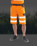 Short de sécurité fluorescent extensible en sergé de polyester recyclé | R519X