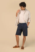 Herren-Bermudashorts aus Bio-Baumwoll-French-Terry in Waschoptik | SP746