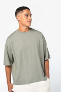 Camiseta boxy de hombre con hombros caídos de algodón orgánico | NS348