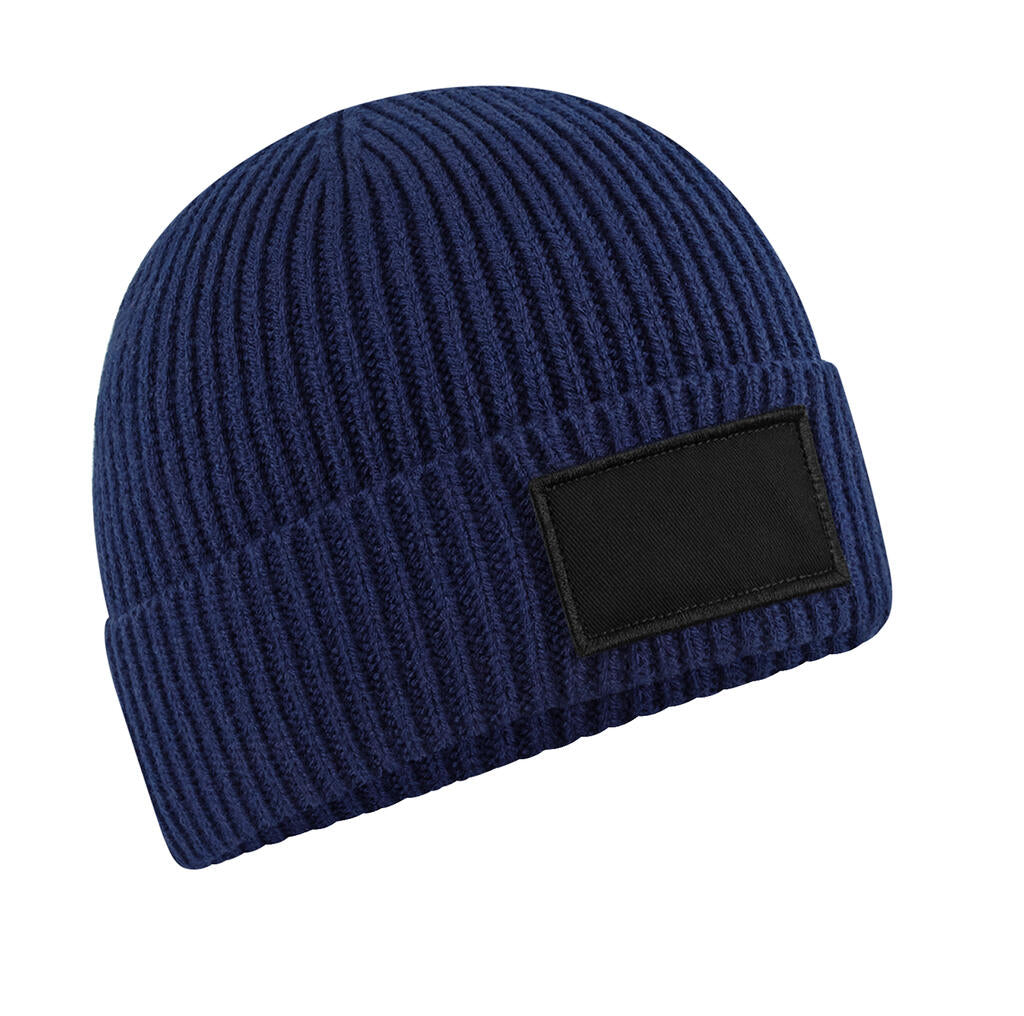 Fashion Patch Beanie - Gerippt, Recycelt & Anpassungsbereit | 98069
