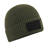 Fashion Patch Beanie - Gerippt, Recycelt & Anpassungsbereit | 98069