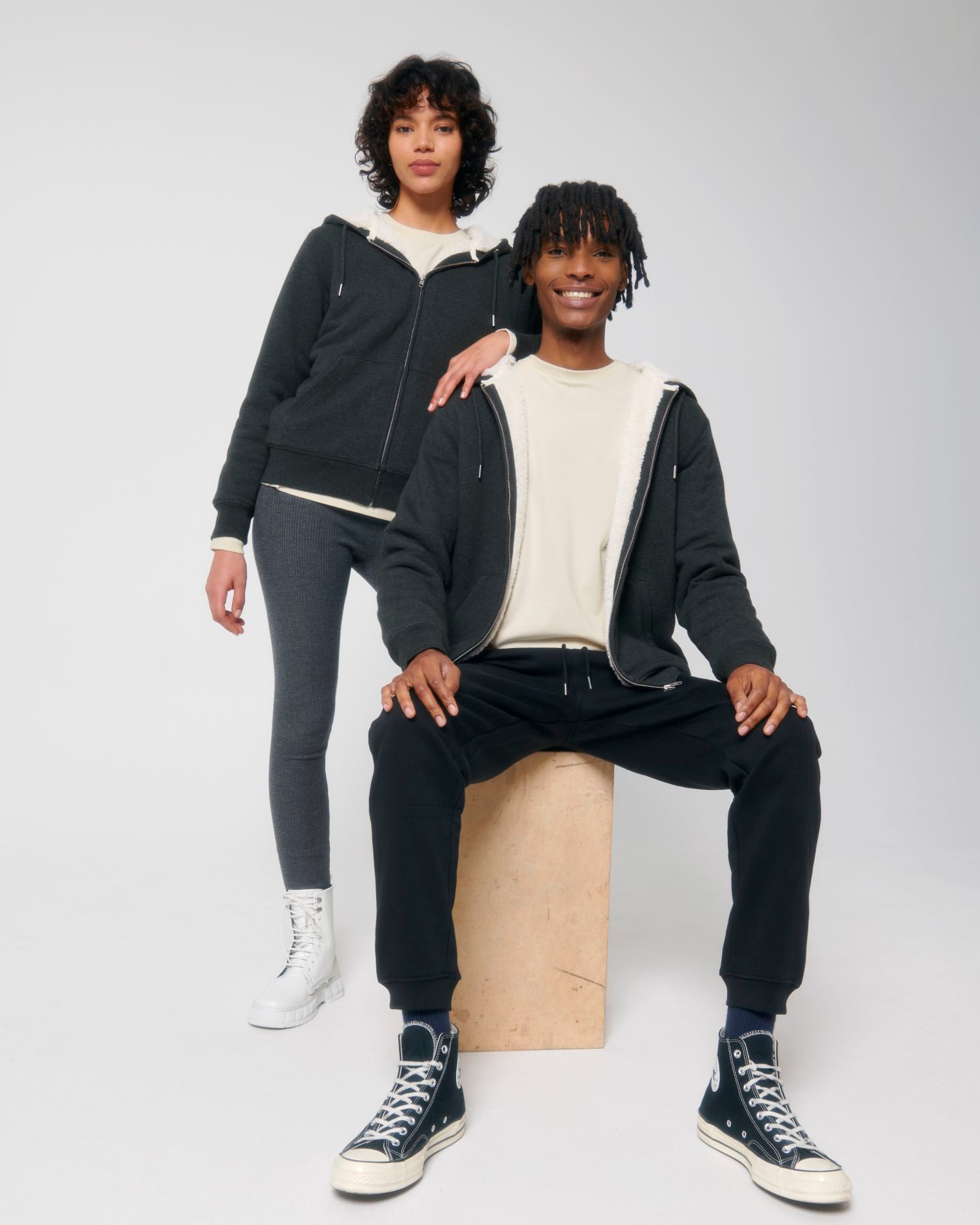 Unisex Bio-Sherpa-gefütterter Zip-Hoodie - 350 g/m² | Hygger Sherpa STSU956