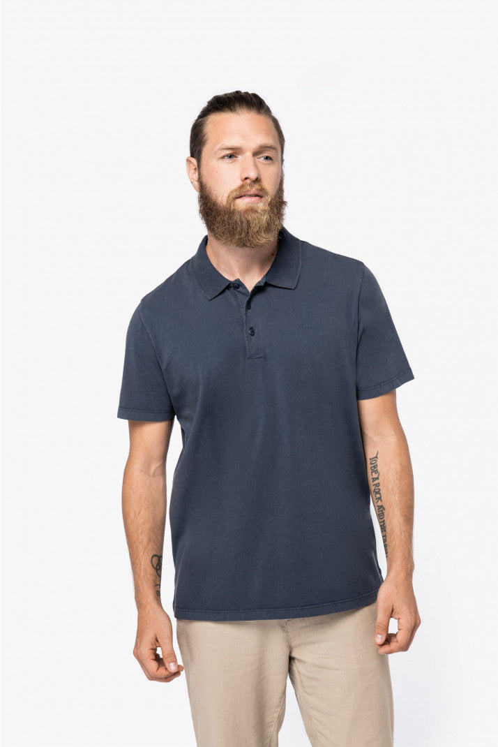 Organic Men's Polo - Washed Effect Jersey Knit - 165 gsm - NS201