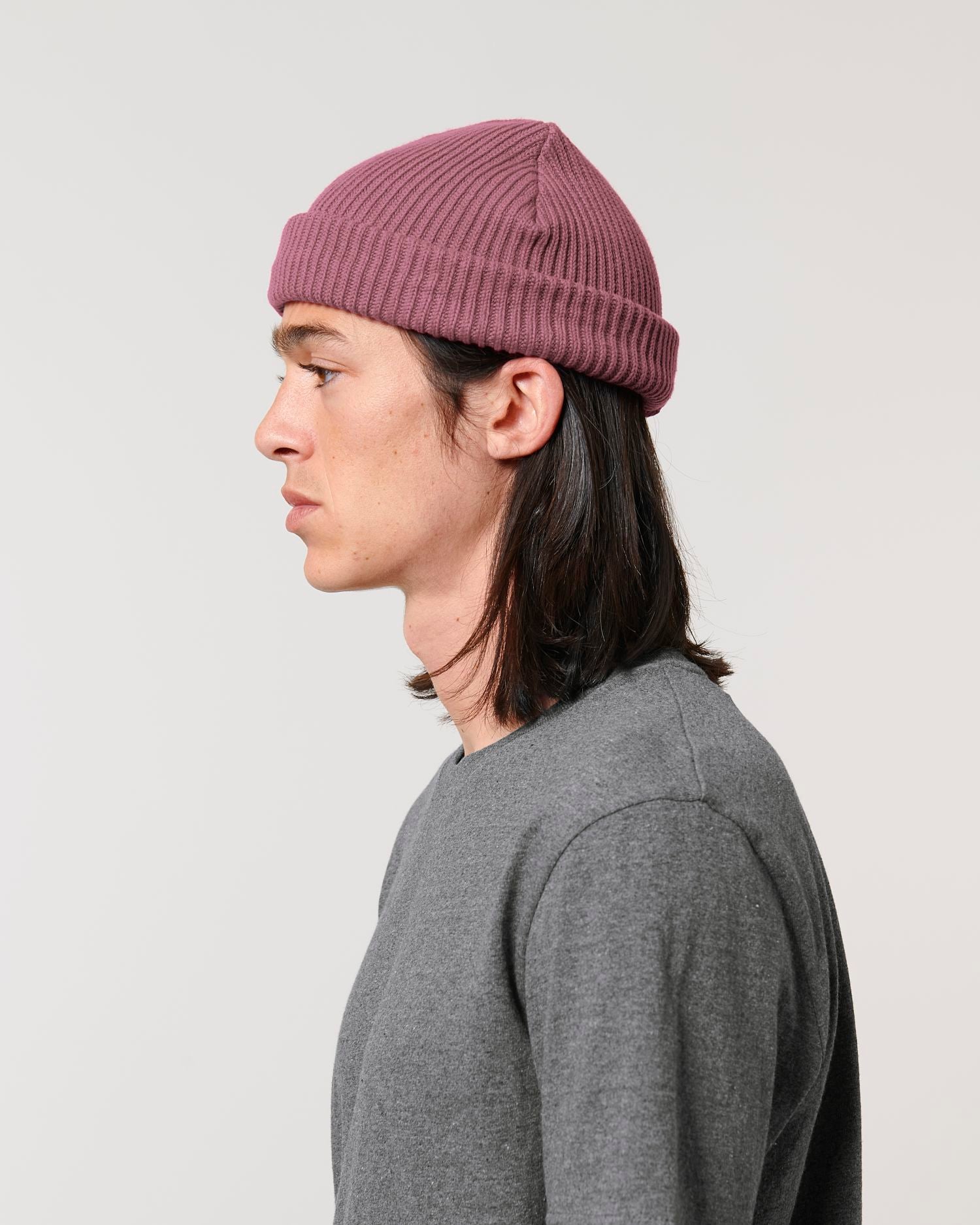 Gerippte Mütze aus Bio-Übergangsmaterial | Fisherman Beanie STAU771