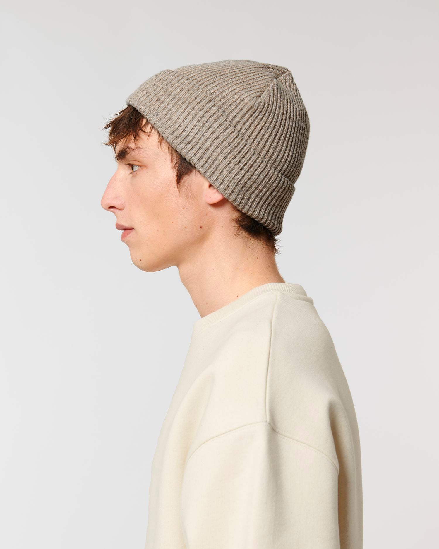 Gerippte Mütze aus Bio-Übergangsmaterial | Fisherman Beanie STAU771