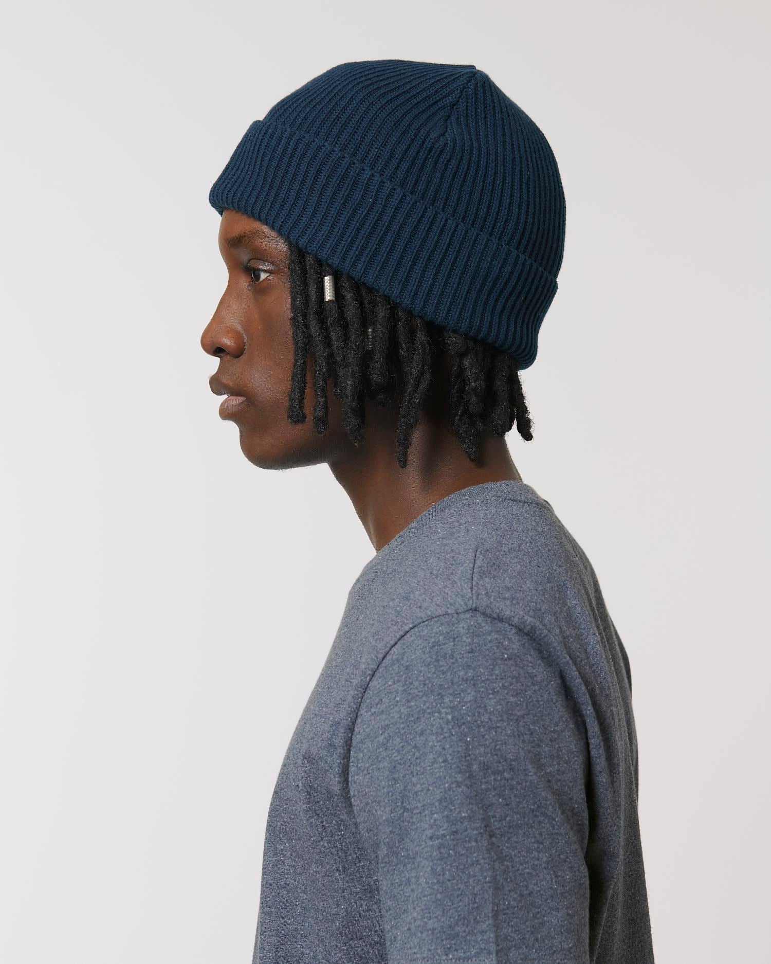 Gerippte Mütze aus Bio-Übergangsmaterial | Fisherman Beanie STAU771
