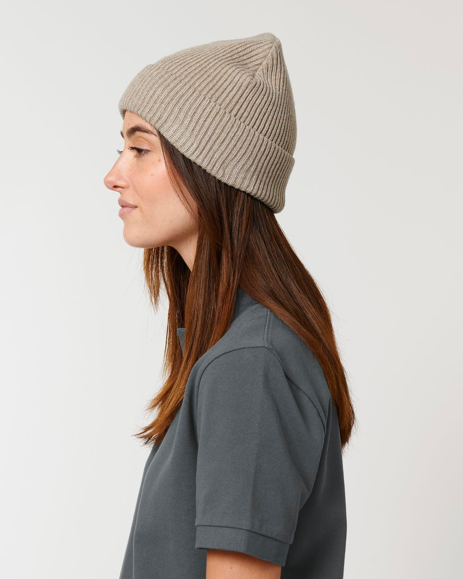 Gerippte Mütze aus Bio-Übergangsmaterial | Fisherman Beanie STAU771