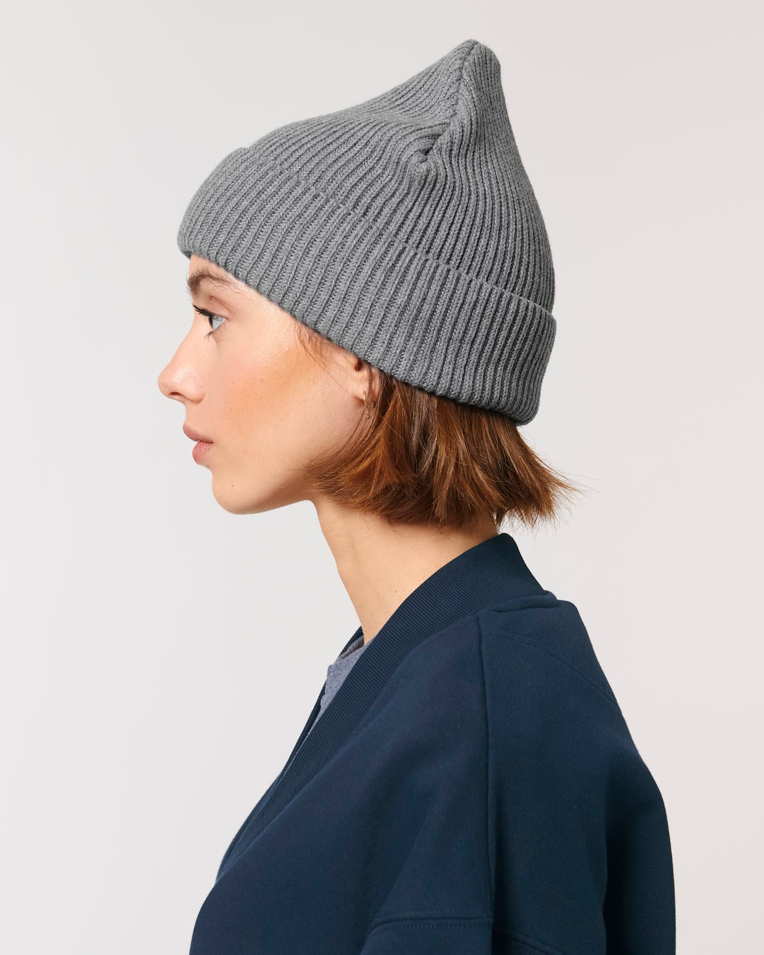 Gerippte Mütze aus Bio-Übergangsmaterial | Fisherman Beanie STAU771