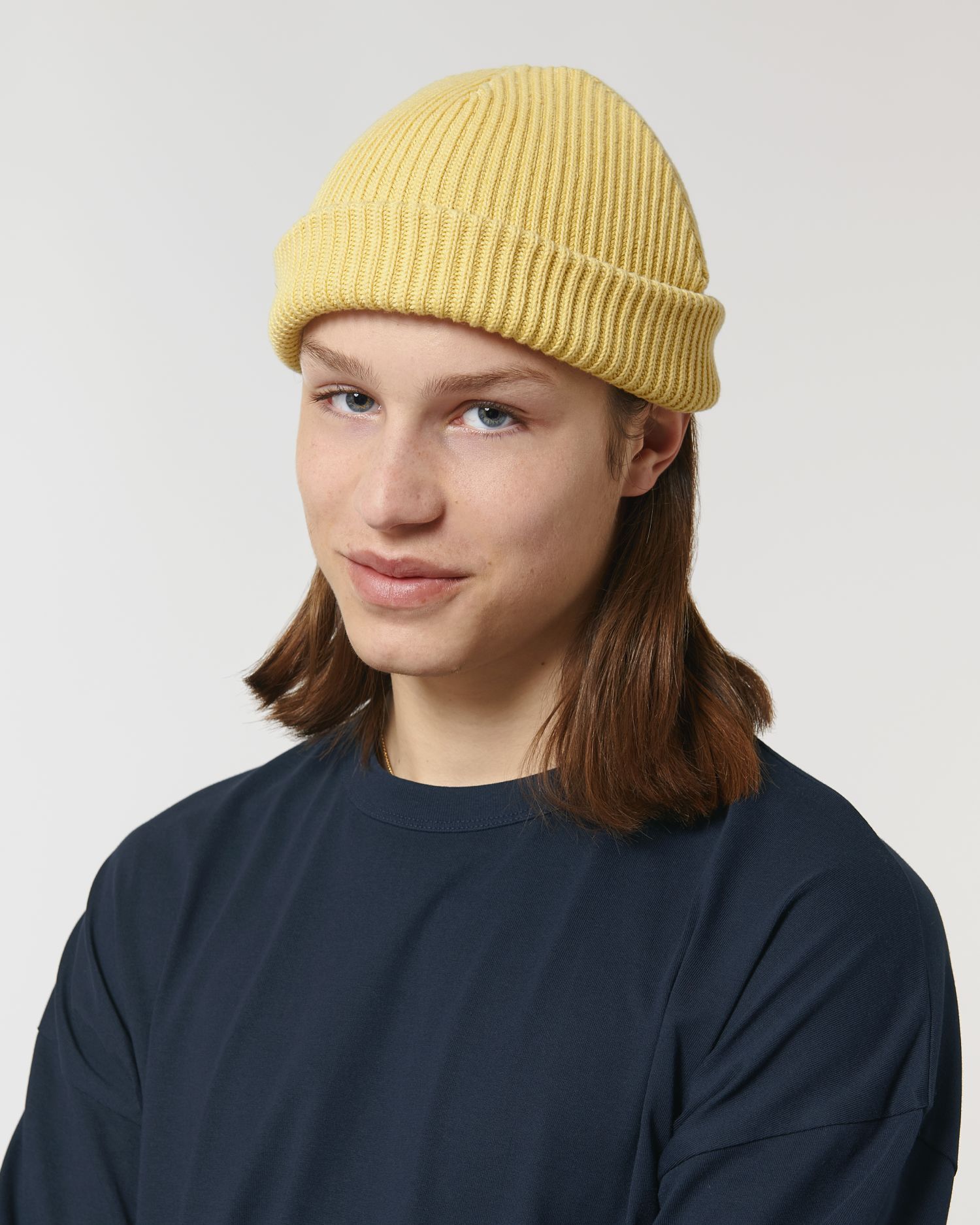 Gerippte Mütze aus Bio-Übergangsmaterial | Fisherman Beanie STAU771