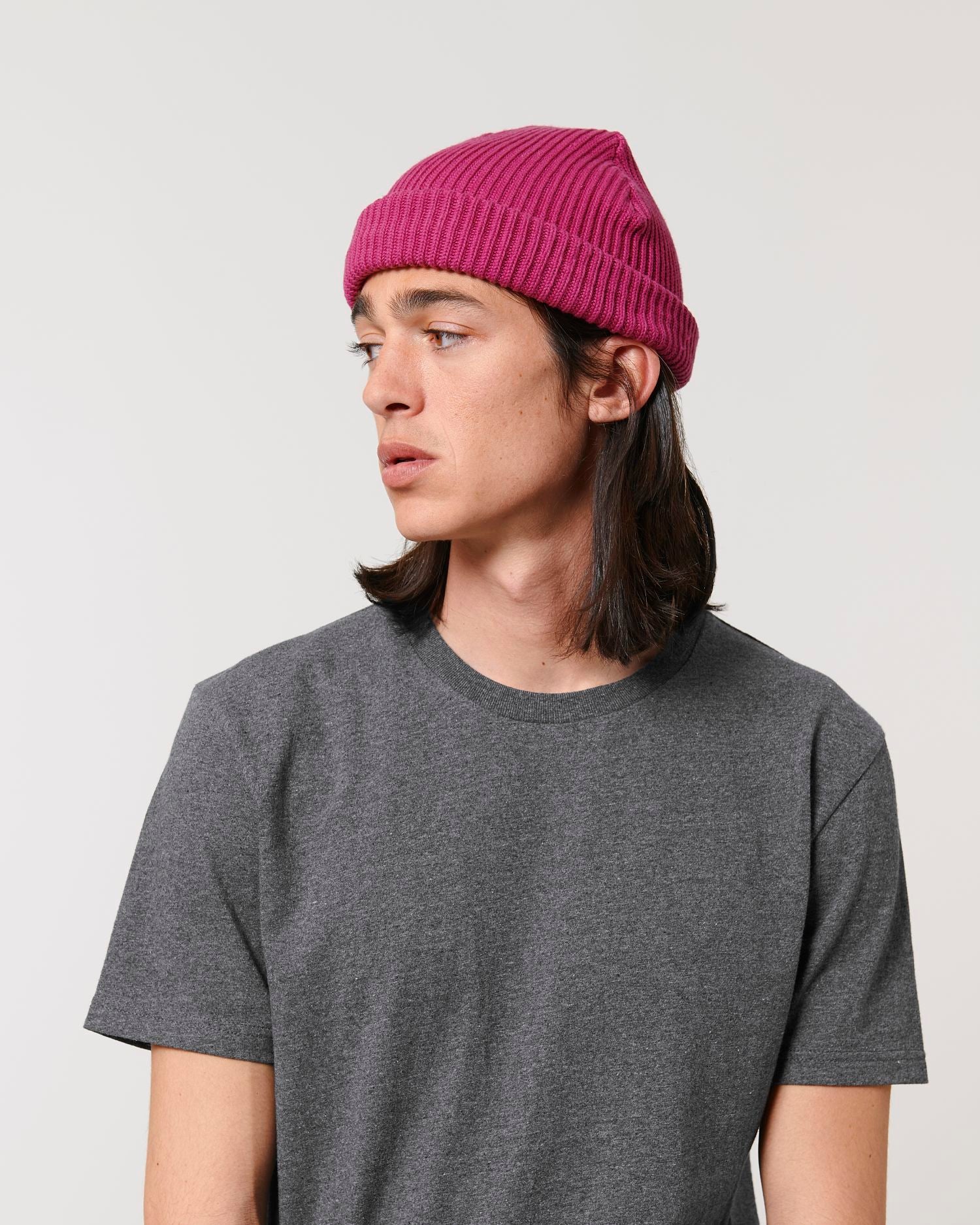 Gerippte Mütze aus Bio-Übergangsmaterial | Fisherman Beanie STAU771