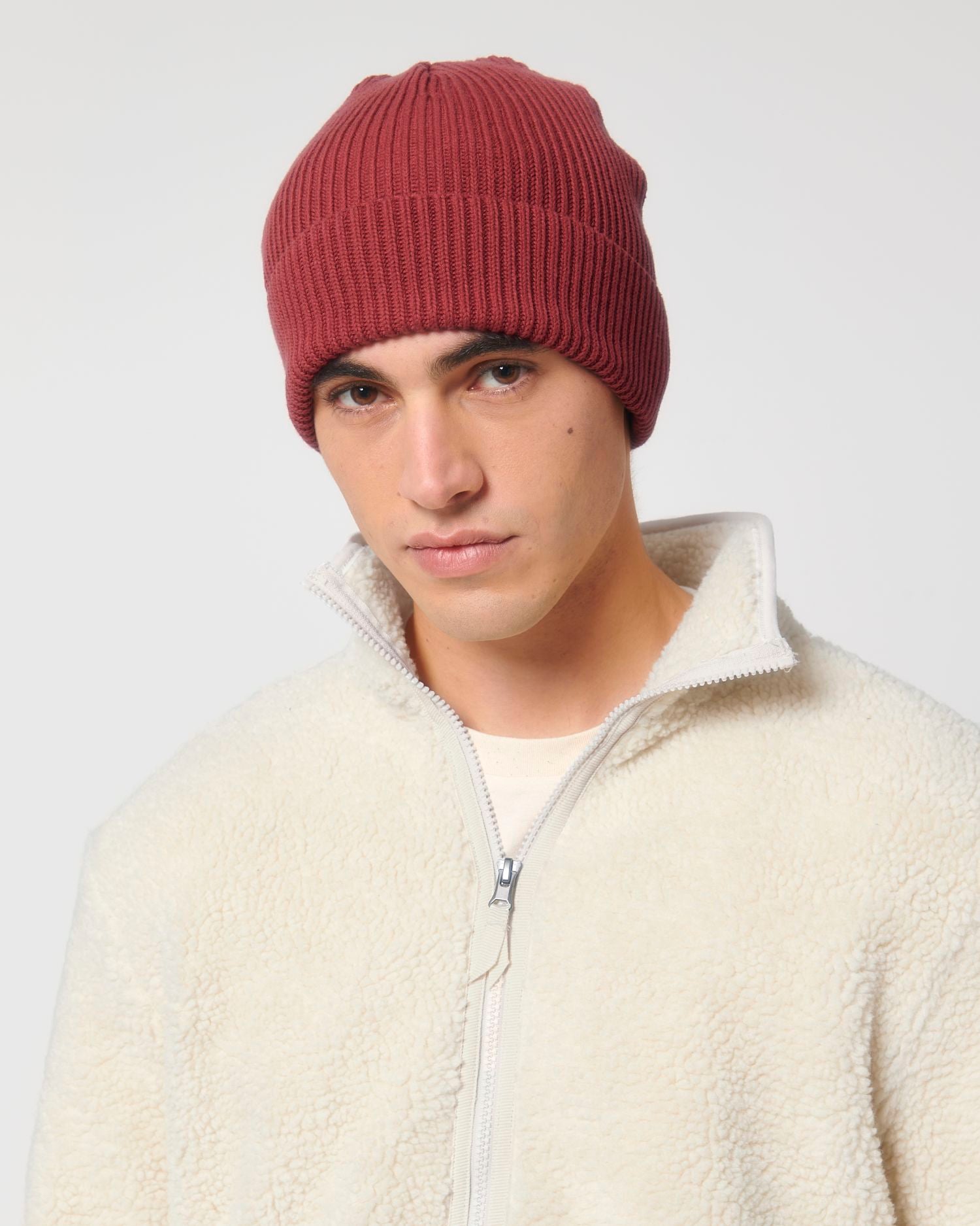 Gerippte Mütze aus Bio-Übergangsmaterial | Fisherman Beanie STAU771