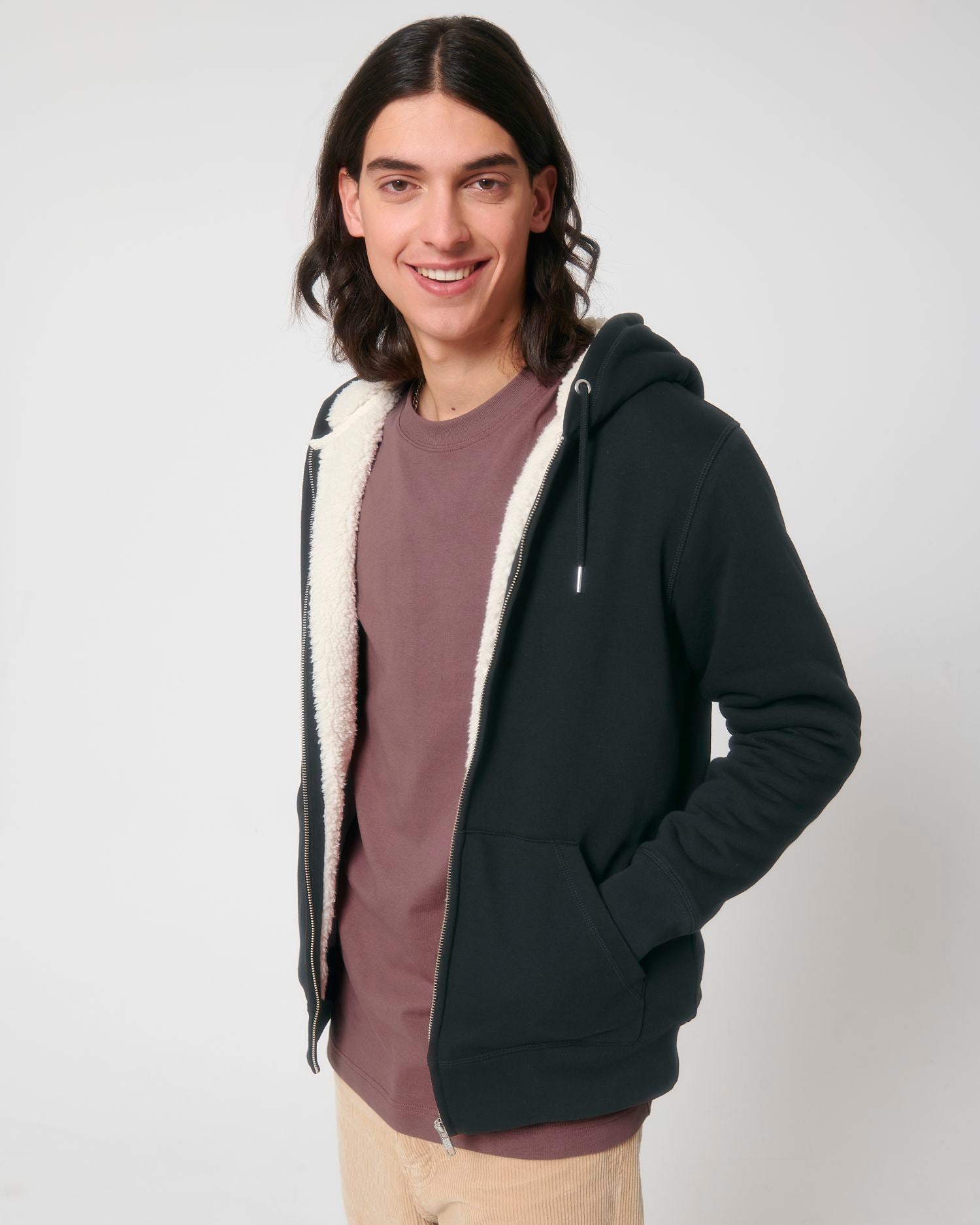 Unisex Bio-Sherpa-gefütterter Zip-Hoodie - 350 g/m² | Hygger Sherpa STSU956