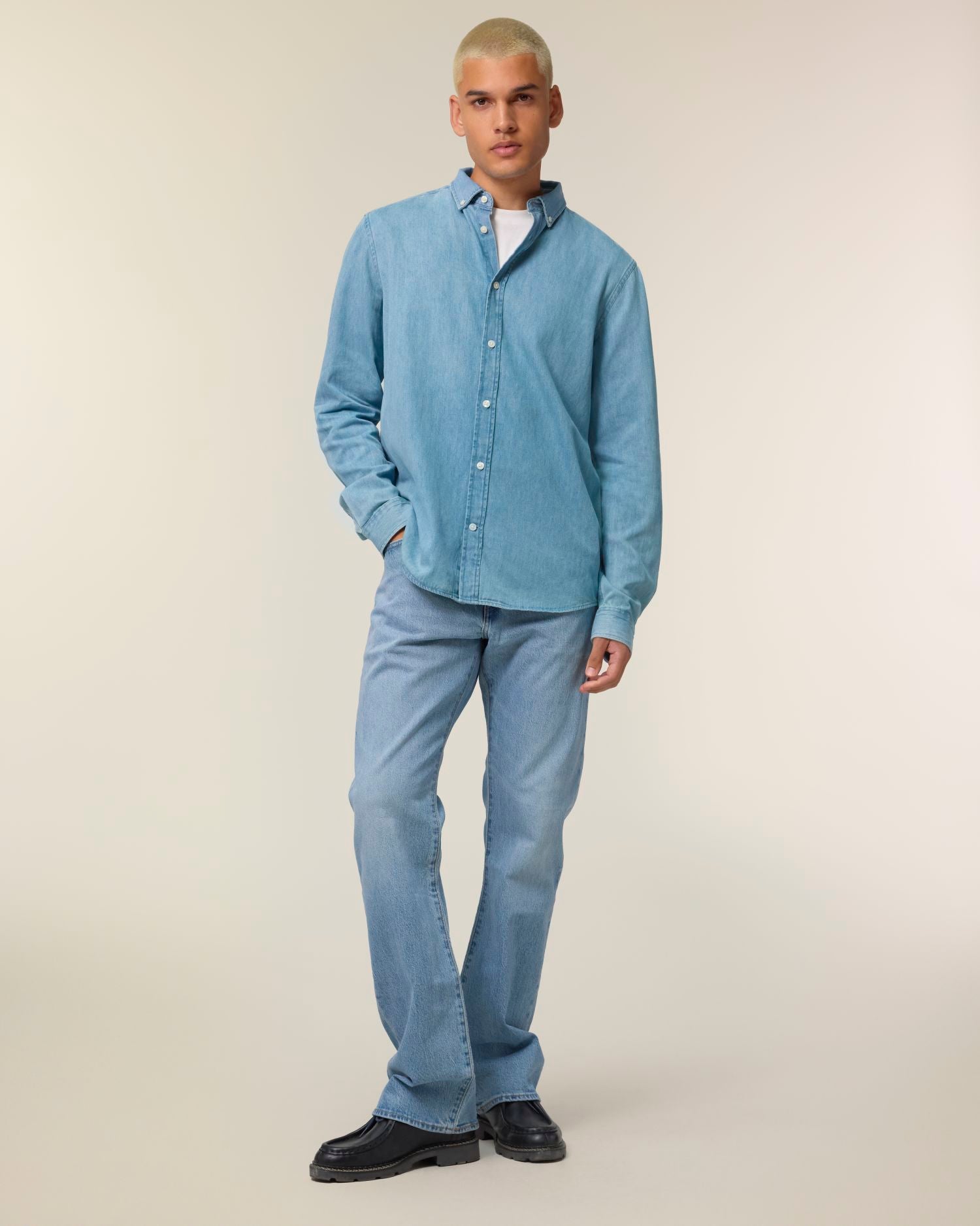 Herren-Denimhemd - 235 GSM | Stanley Denimhemd STWM967