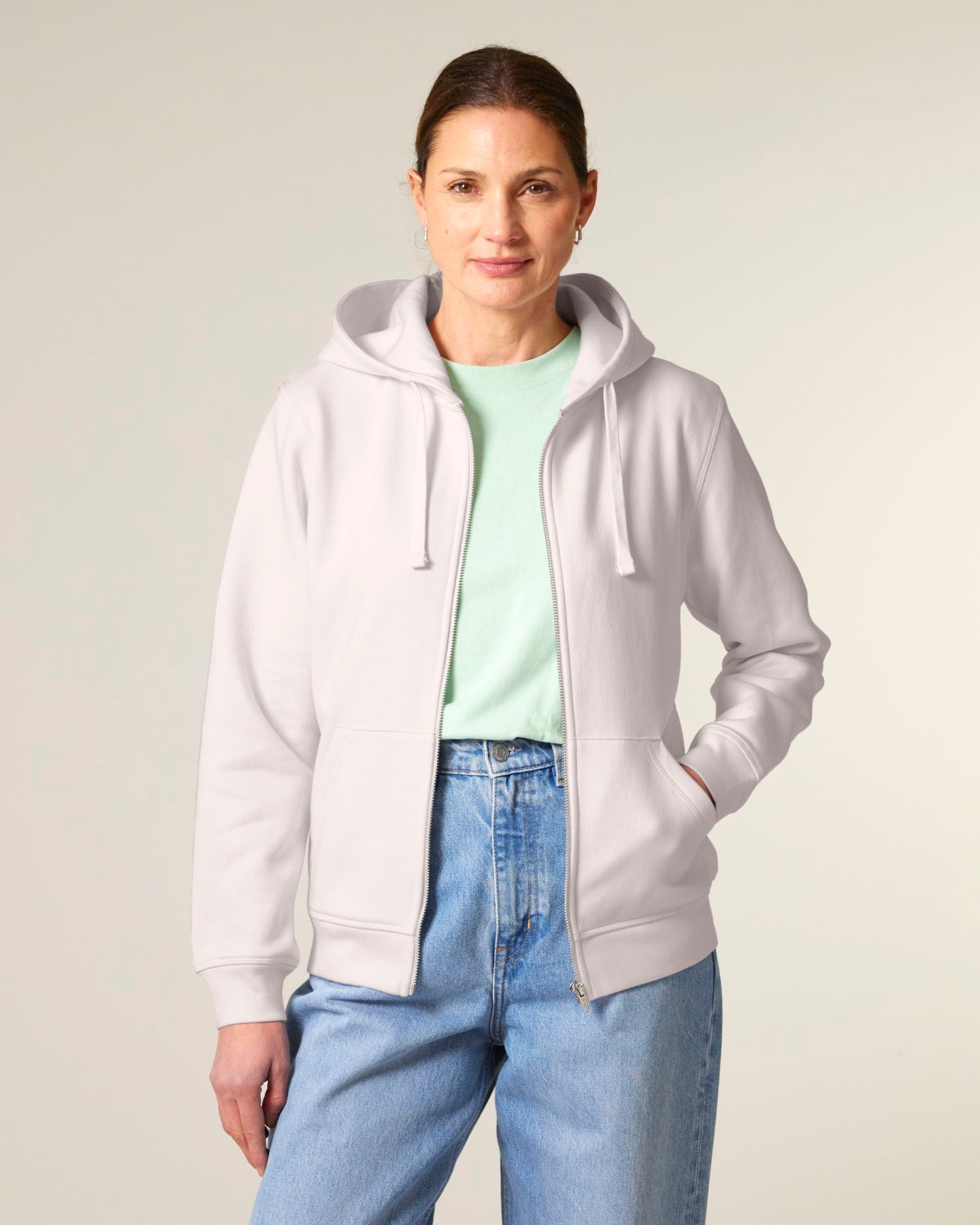 Sudadera con capucha de algodón orgánico unisex con cremallera media - 280 GSM | Mezclador STSU205