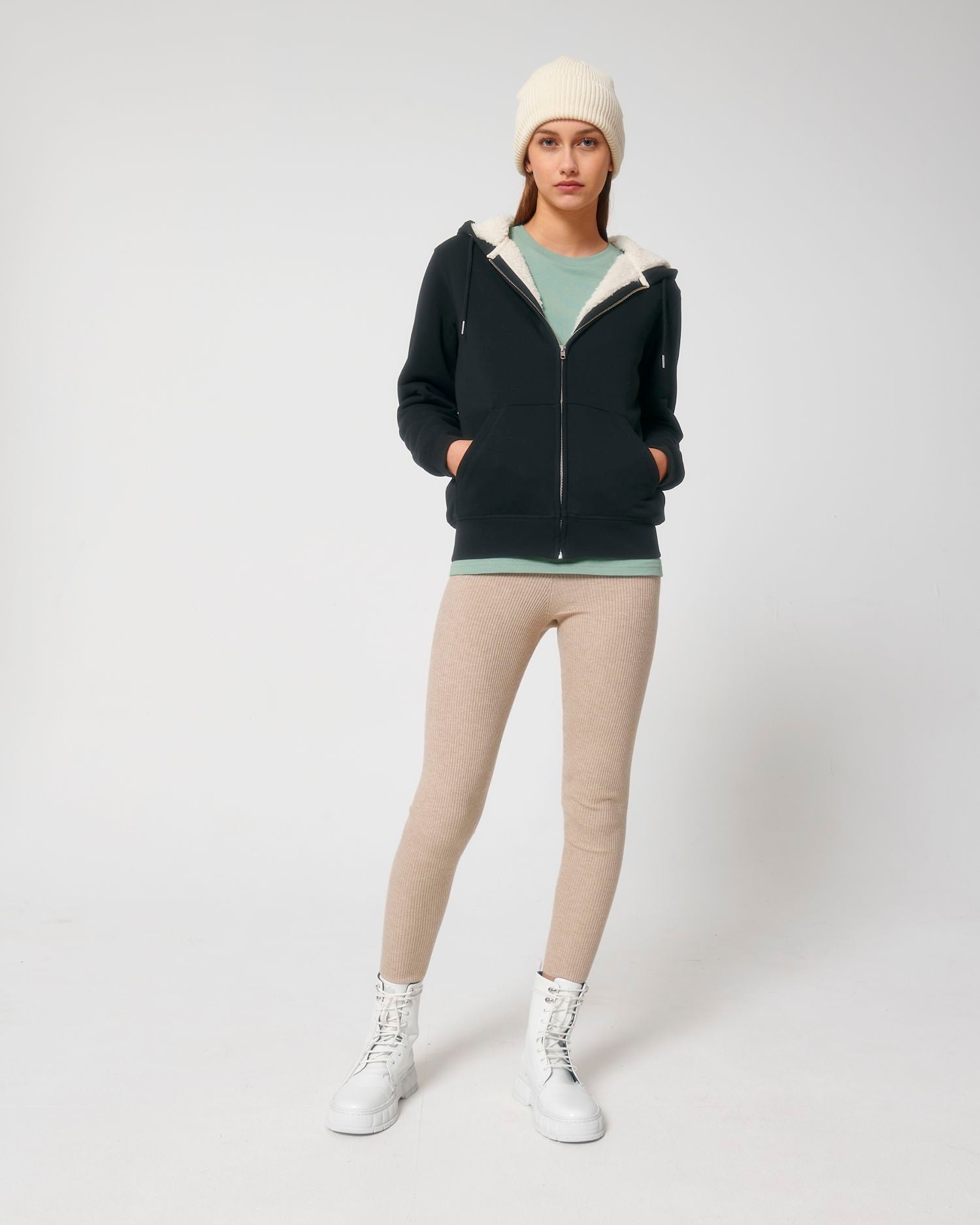 Unisex Bio-Sherpa-gefütterter Zip-Hoodie - 350 g/m² | Hygger Sherpa STSU956