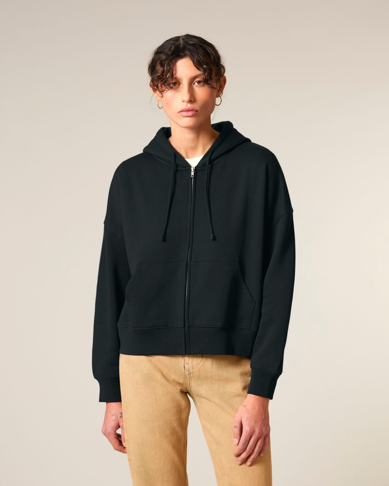 Dames biologische hoodie met rits - 300 GSM | Stella Ida STSW214