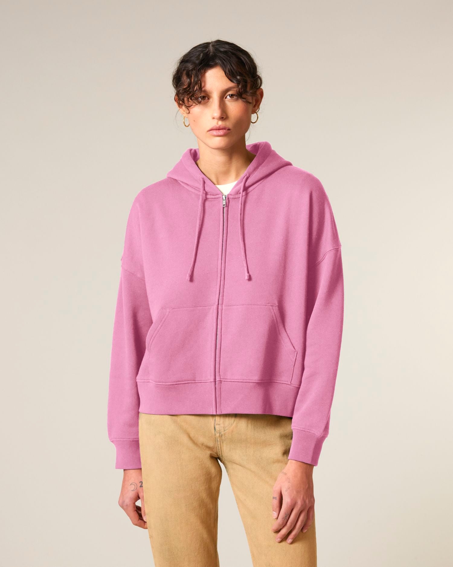 Dames biologische hoodie met rits - 300 GSM | Stella Ida STSW214