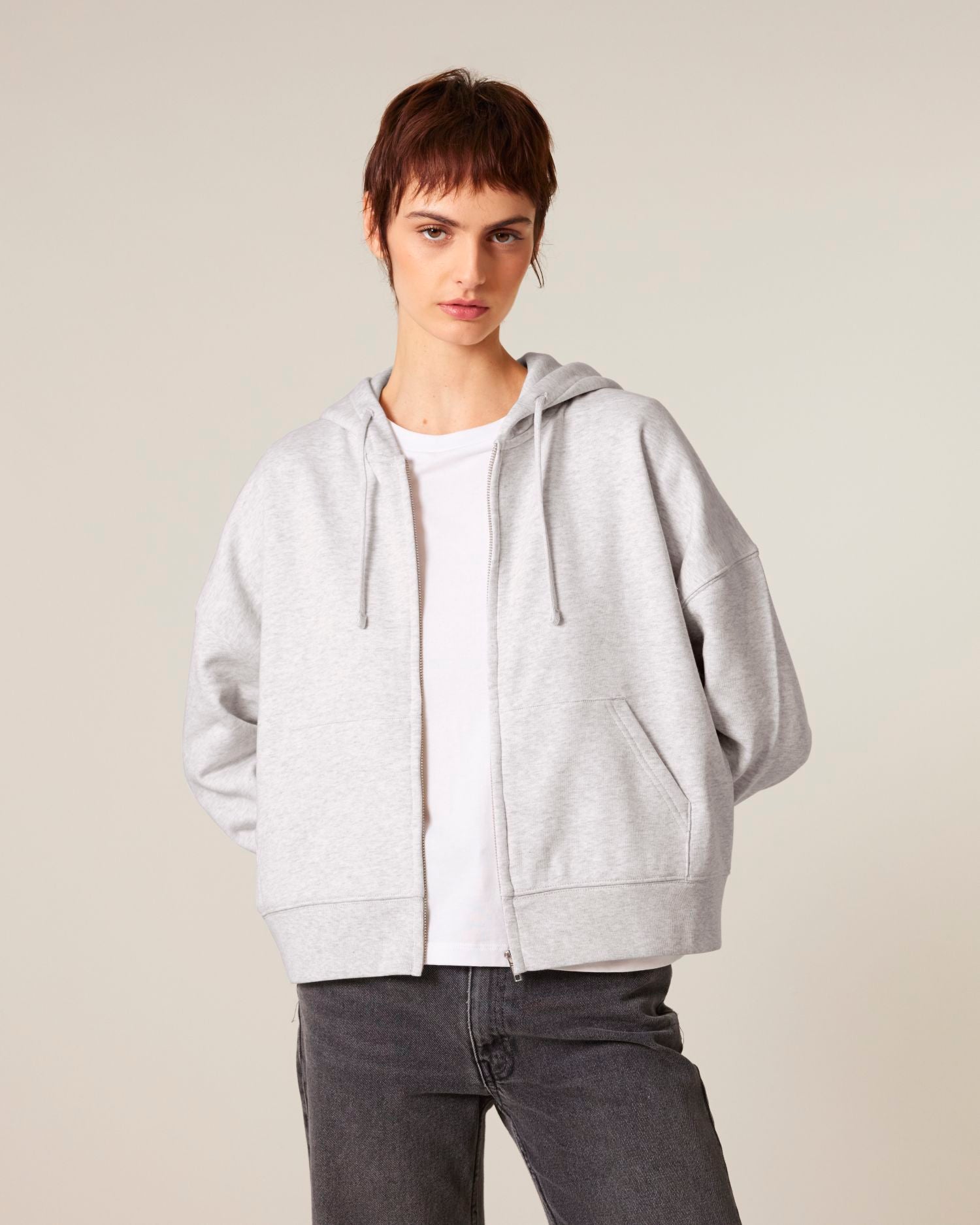 Dames biologische hoodie met rits - 300 GSM | Stella Ida STSW214