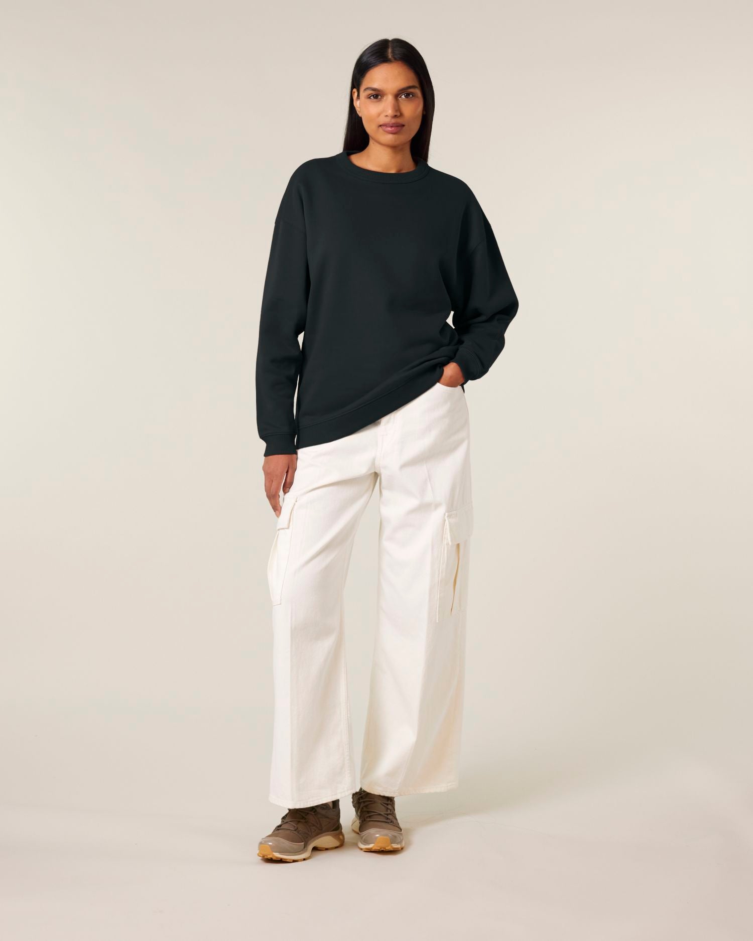 Dames Oversized Organisch Katoenen Crew Neck Sweatshirt - 300 GSM | Stella Paloma STSW218