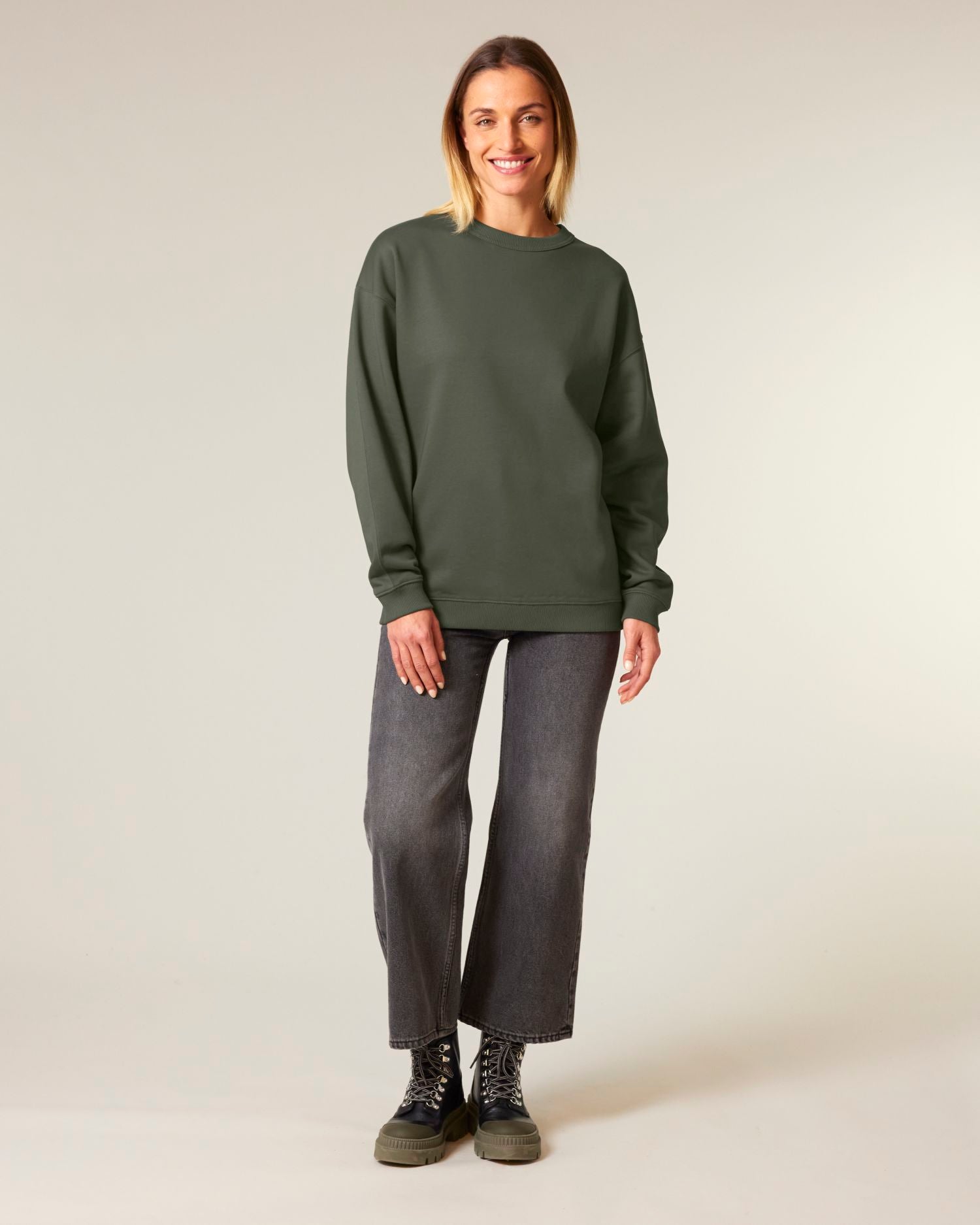 Dames Oversized Organisch Katoenen Crew Neck Sweatshirt - 300 GSM | Stella Paloma STSW218