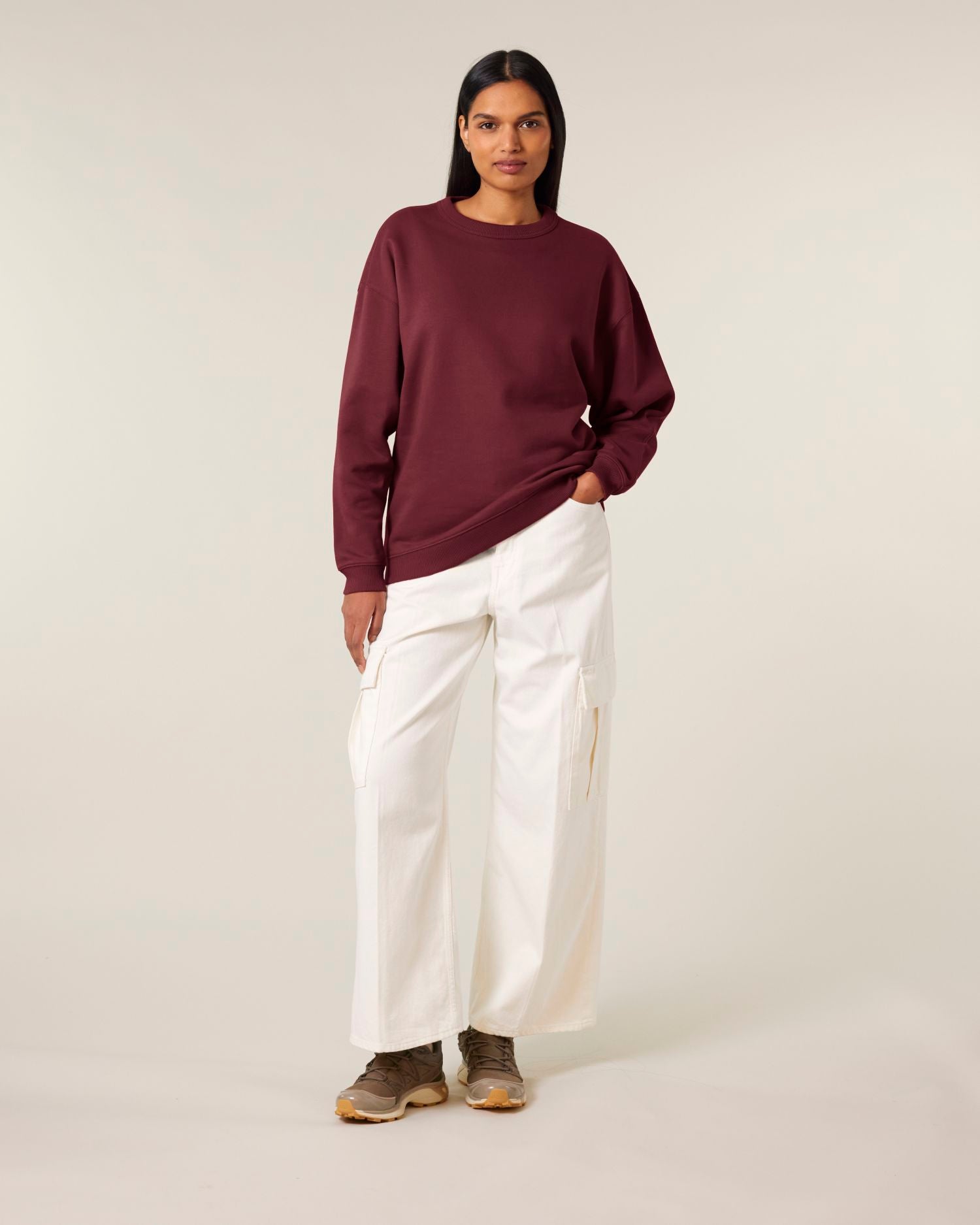 Dames Oversized Organisch Katoenen Crew Neck Sweatshirt - 300 GSM | Stella Paloma STSW218