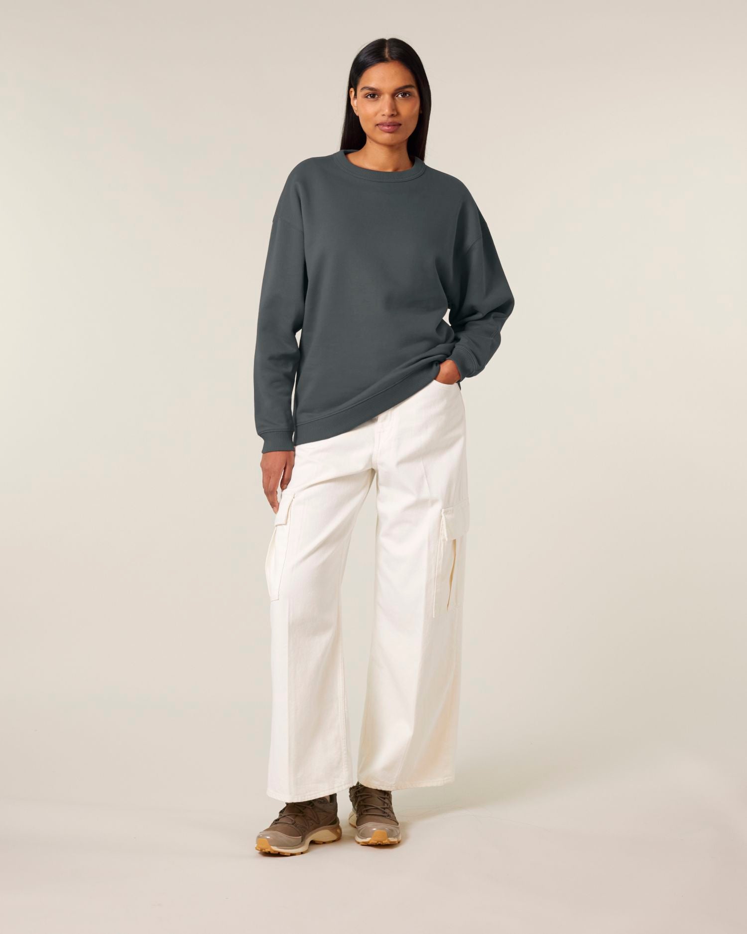Dames Oversized Organisch Katoenen Crew Neck Sweatshirt - 300 GSM | Stella Paloma STSW218