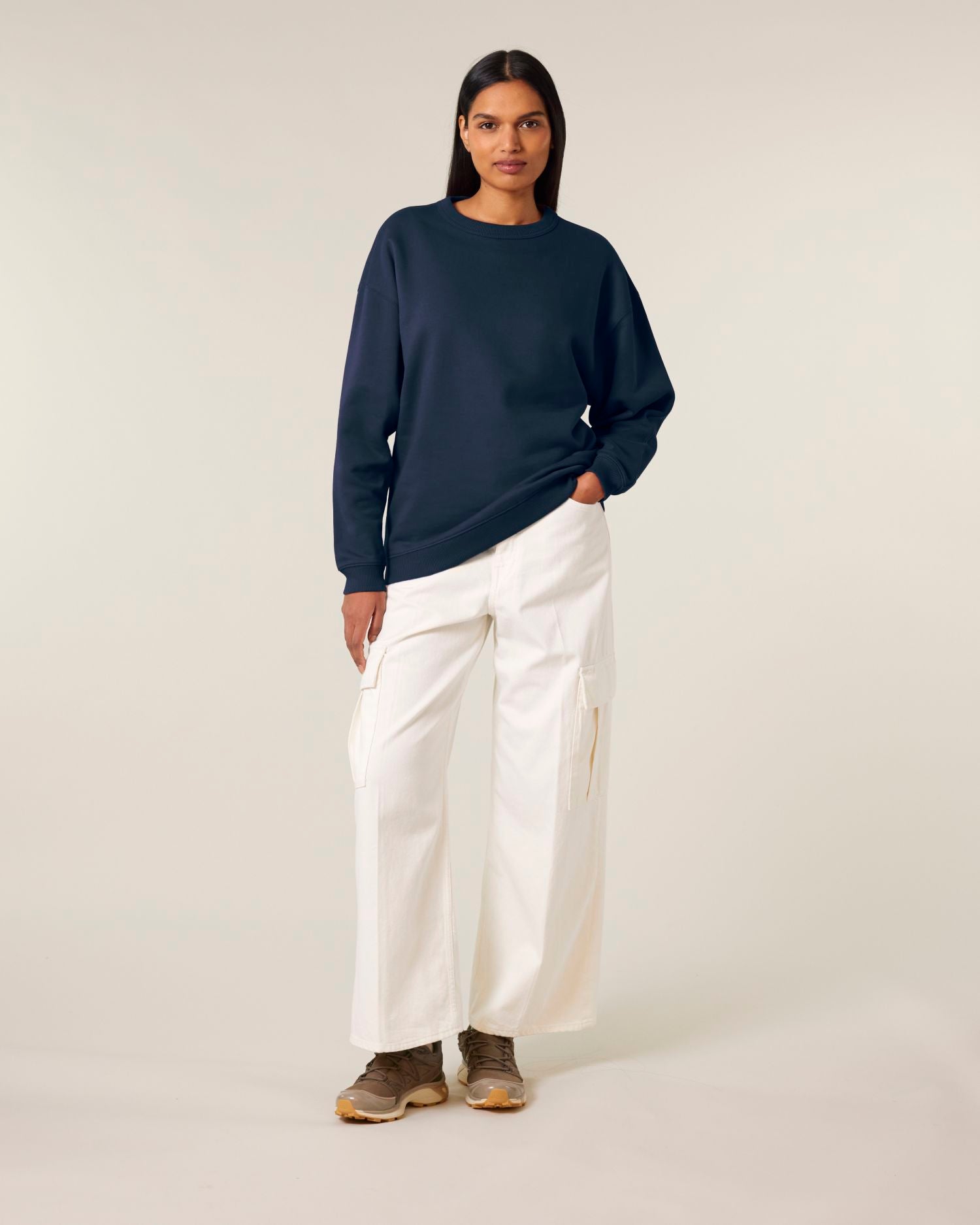 Dames Oversized Organisch Katoenen Crew Neck Sweatshirt - 300 GSM | Stella Paloma STSW218