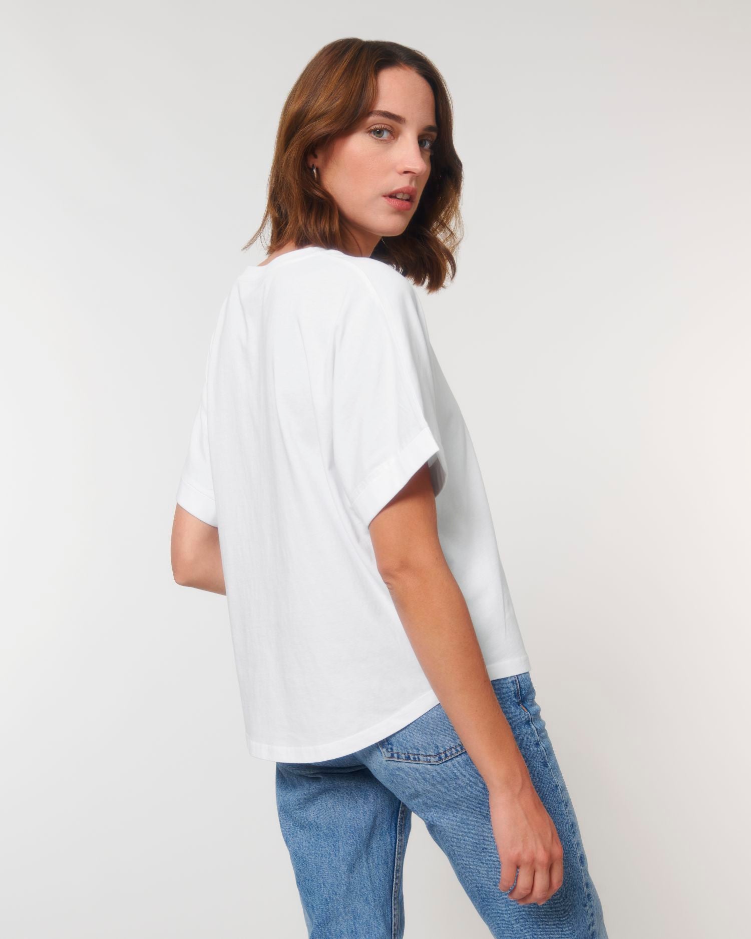 Dames Oversized T-shirt met Opgerolde Mouwen - 155 g/m² | Stella Collider T-shirt STTW089