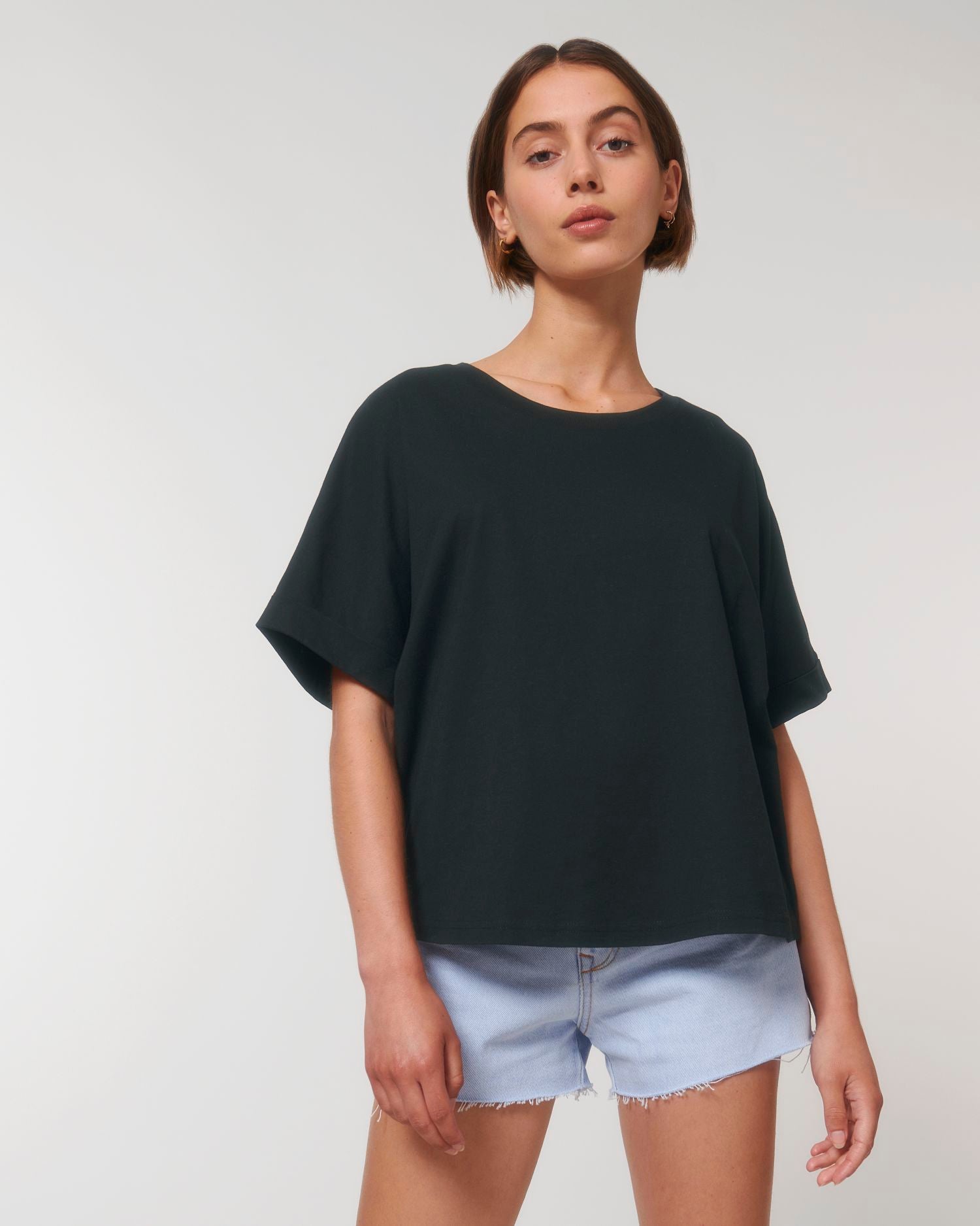 Dames Oversized T-shirt met Opgerolde Mouwen - 155 g/m² | Stella Collider T-shirt STTW089