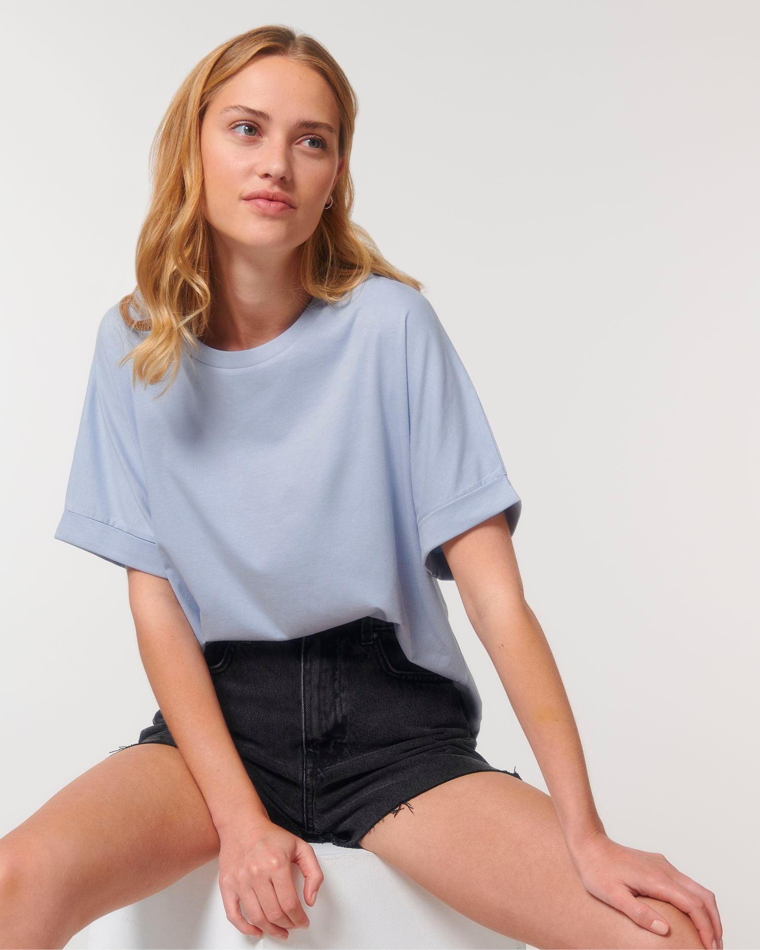 Dames Oversized T-shirt met Opgerolde Mouwen - 155 g/m² | Stella Collider T-shirt STTW089