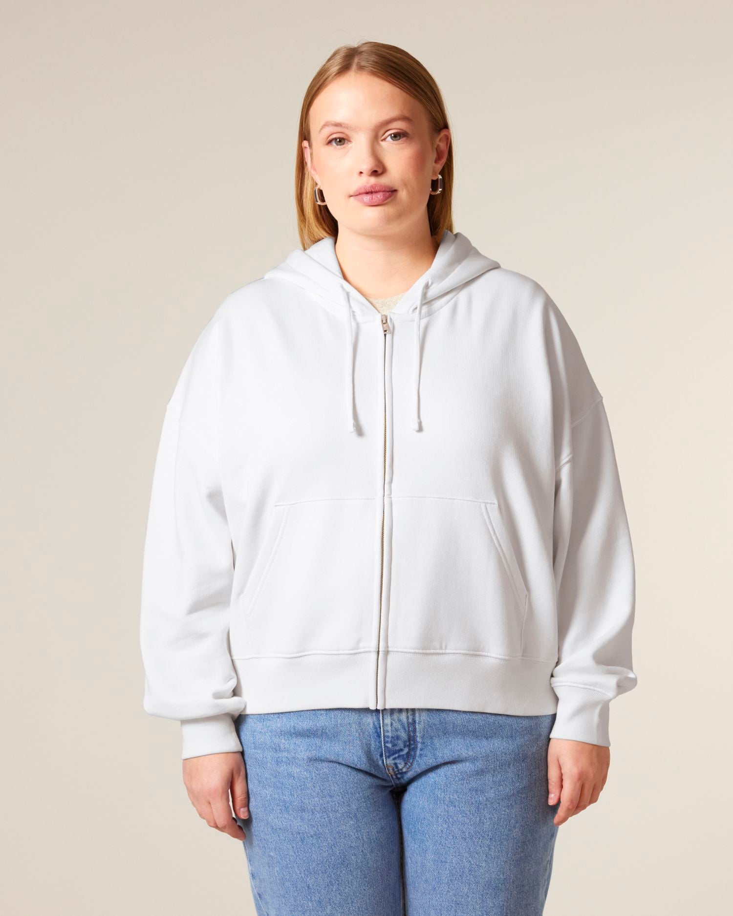 Dames biologische hoodie met rits - 300 GSM | Stella Ida STSW214