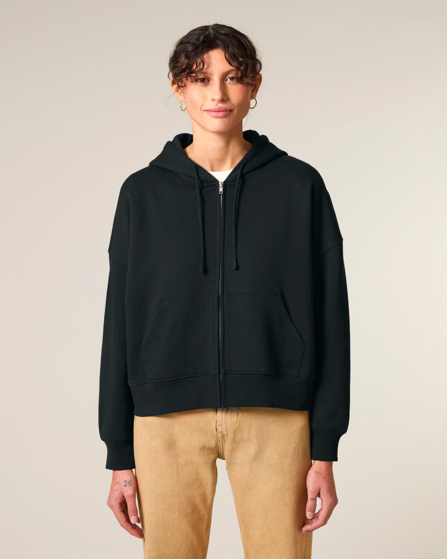 Dames biologische hoodie met rits - 300 GSM | Stella Ida STSW214