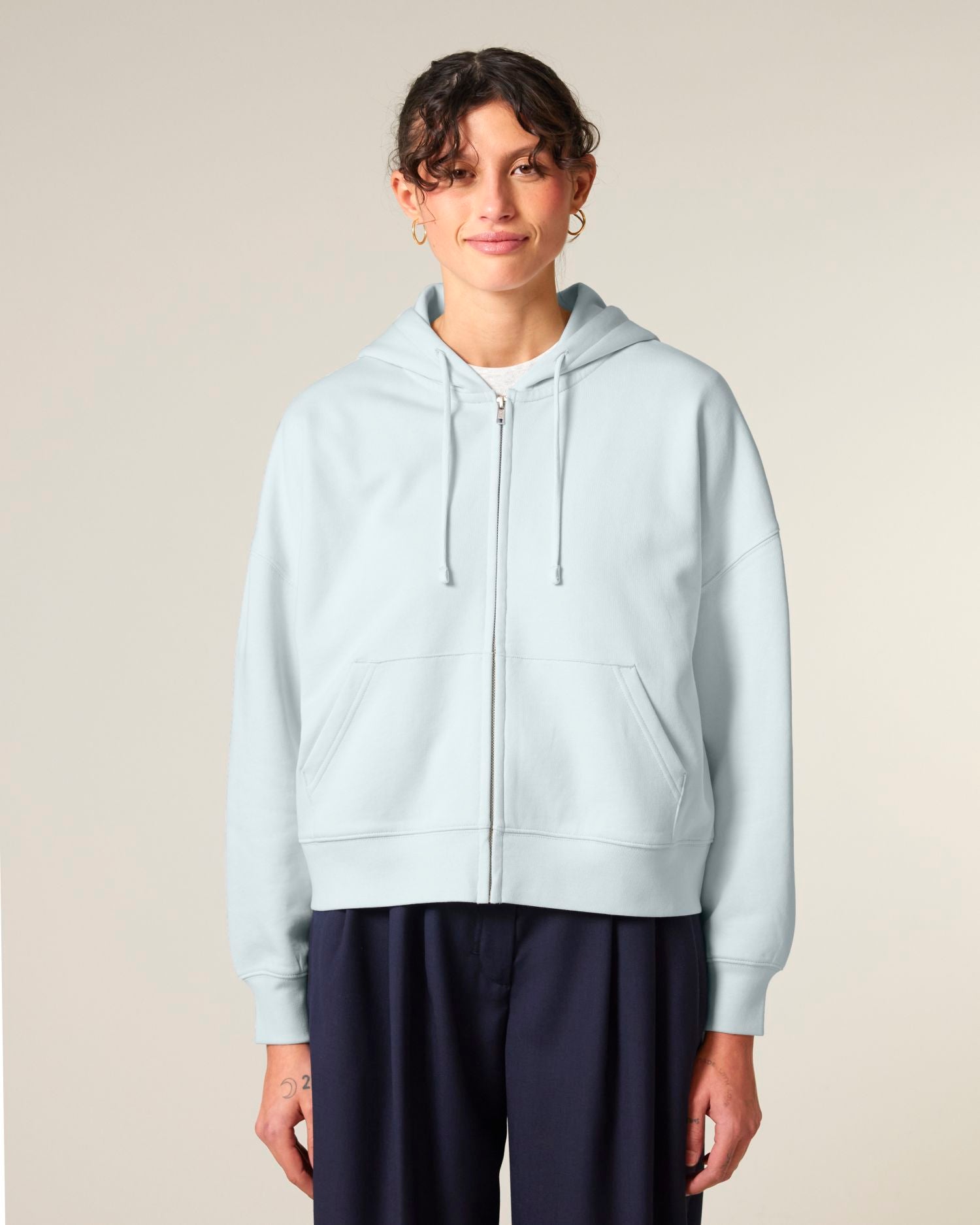 Dames biologische hoodie met rits - 300 GSM | Stella Ida STSW214