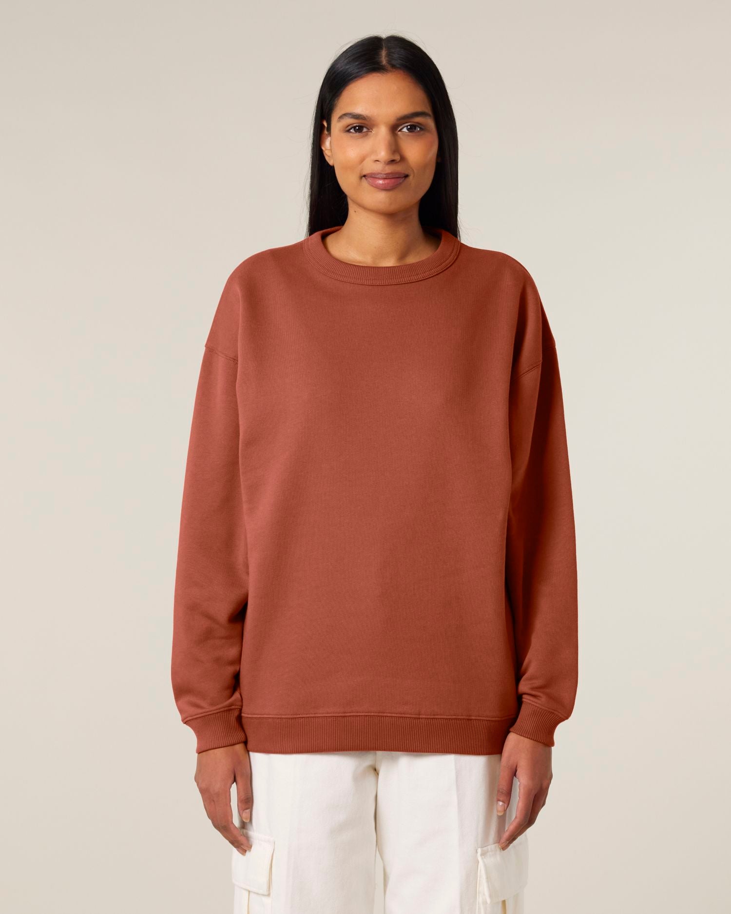 Dames Oversized Organisch Katoenen Crew Neck Sweatshirt - 300 GSM | Stella Paloma STSW218