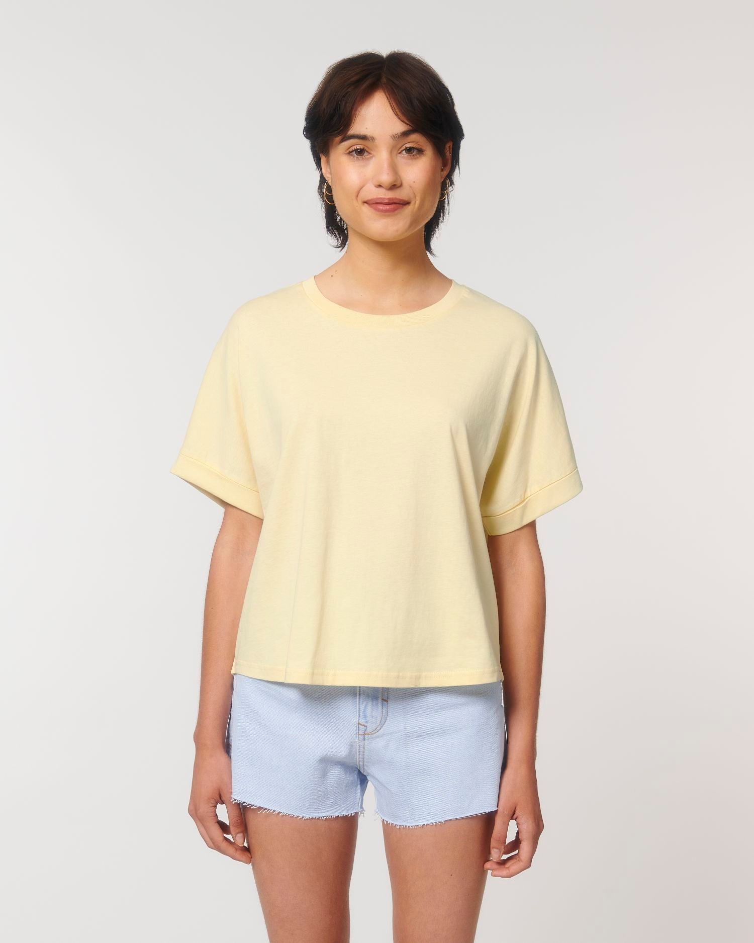 Dames Oversized T-shirt met Opgerolde Mouwen - 155 g/m² | Stella Collider T-shirt STTW089