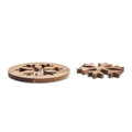 2er-Set Topfuntersetzer aus Akazienholz mit Schneeflockenmotiv | SCAGLIA CX1538