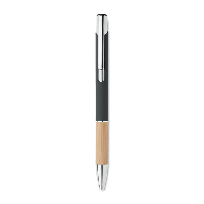 Aluminium Pen with Bamboo Grip, Push-Button | SPARTA MO2159