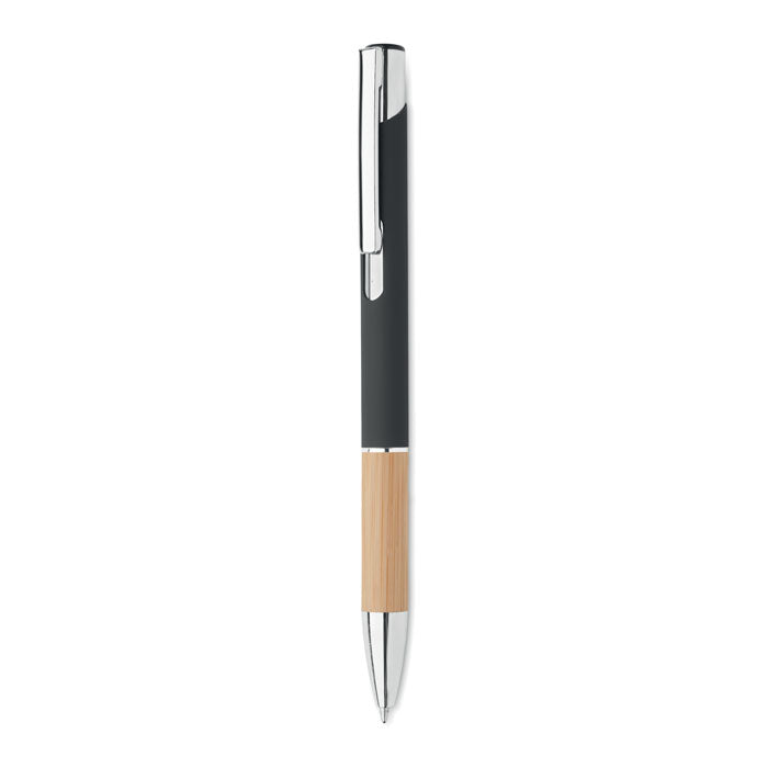 Aluminium Pen with Bamboo Grip, Push-Button | SPARTA MO2159