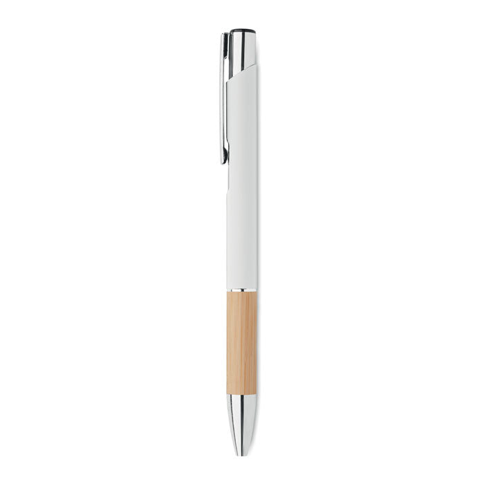 Aluminium Pen with Bamboo Grip, Push-Button | SPARTA MO2159