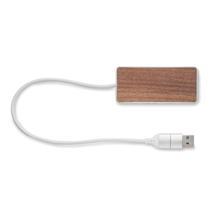 4-Port USB Hub — 2x Type-A & 2x Type-C, Recycled aluminium | UBAH MO2387